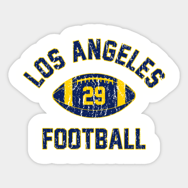 Retro Los Angeles Football Distressed Logo Sticker by Double-Double Designs